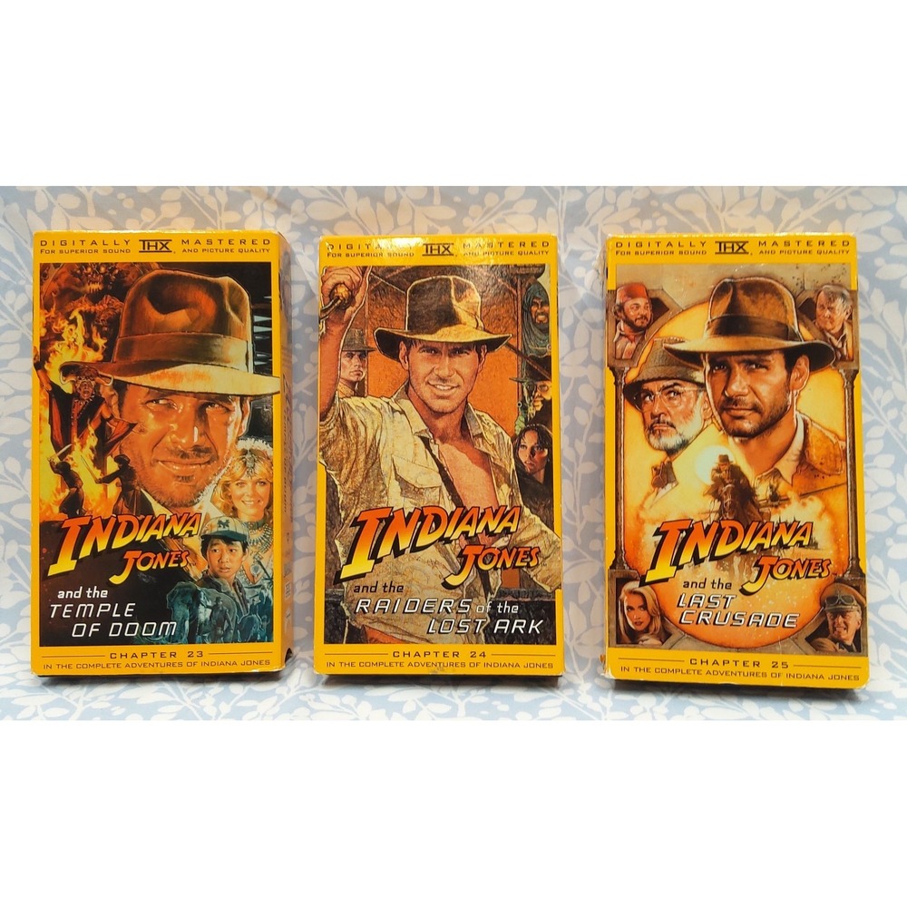 Indiana Jones Trilogy Set of 3 VHS Digitally Mastered Collection Classic Cinema